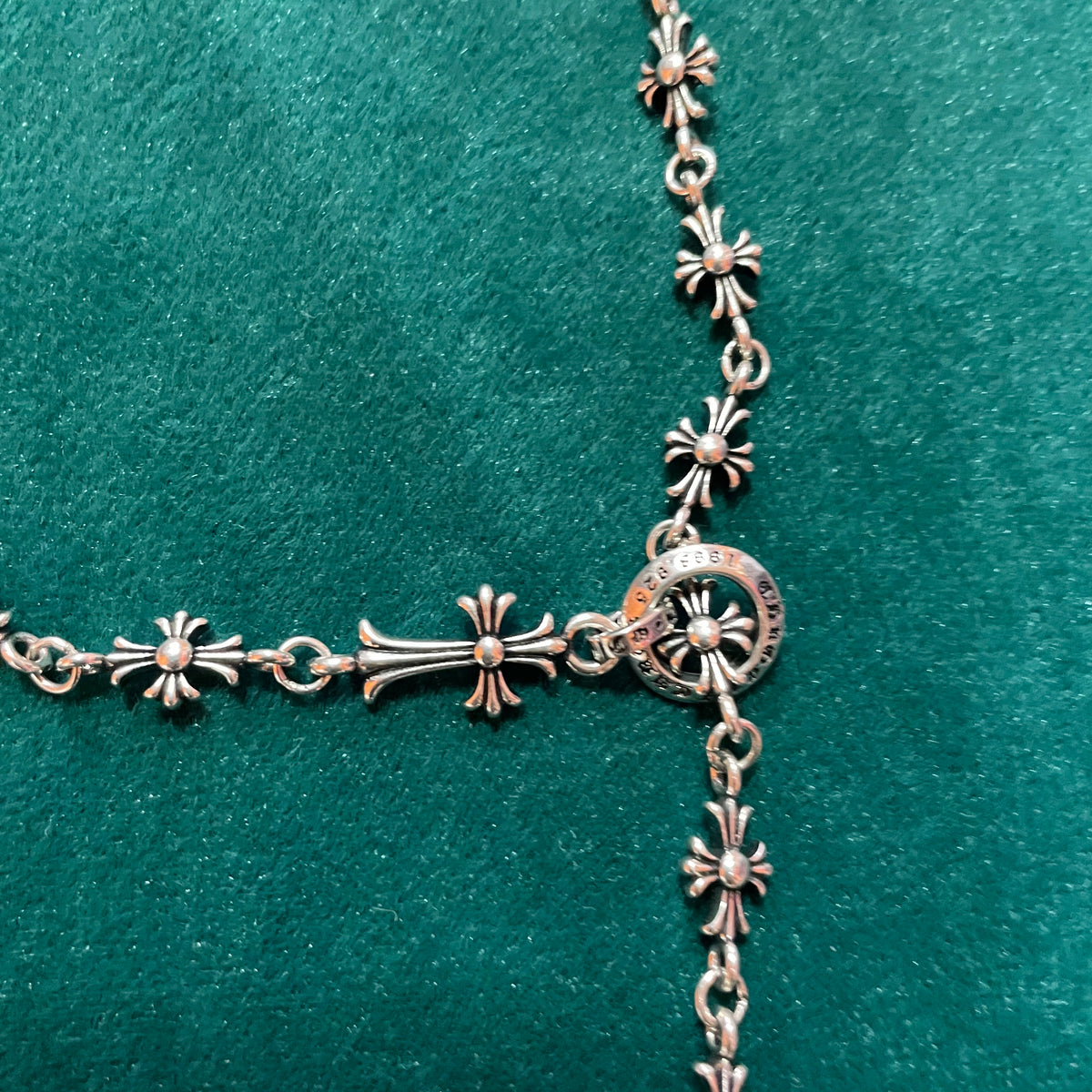 Chrome Hearts Cross Ball Rosary Necklace