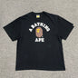 BAPE Black College Ape Head graphic T-shirt front view