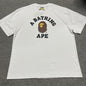 BAPE White College Ape Head graphic T-shirt front view