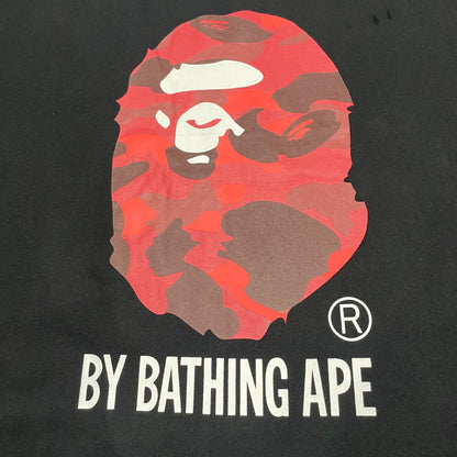 BAPE Red camouflage Ape Head front print detail