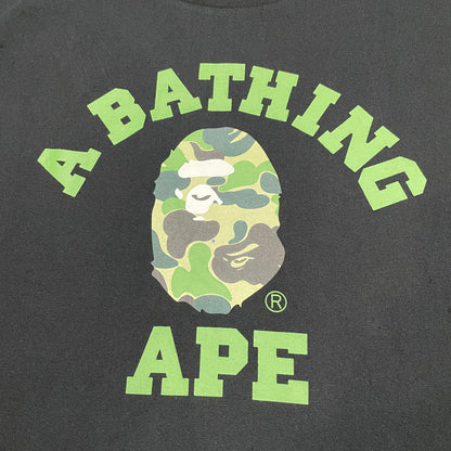 BAPE Green ABC camouflage College lettering and Ape Head print detail