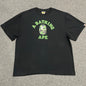 BAPE Black green ABC camo College graphic T-shirt front view