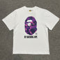 BAPE White purple camo Ape Head graphic T-shirt front view