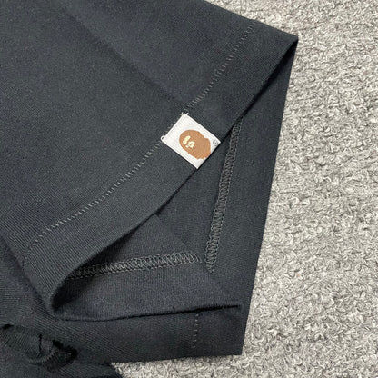 BAPE Purple camo T-shirt sleeve label and stitching detail