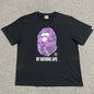 BAPE Black purple camo Ape Head graphic T-shirt front view