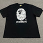 Black BAPE Space Camo Big Ape Head T-shirt front view