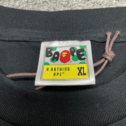 BAPE neck label detail on black ABC Camo College T-shirt