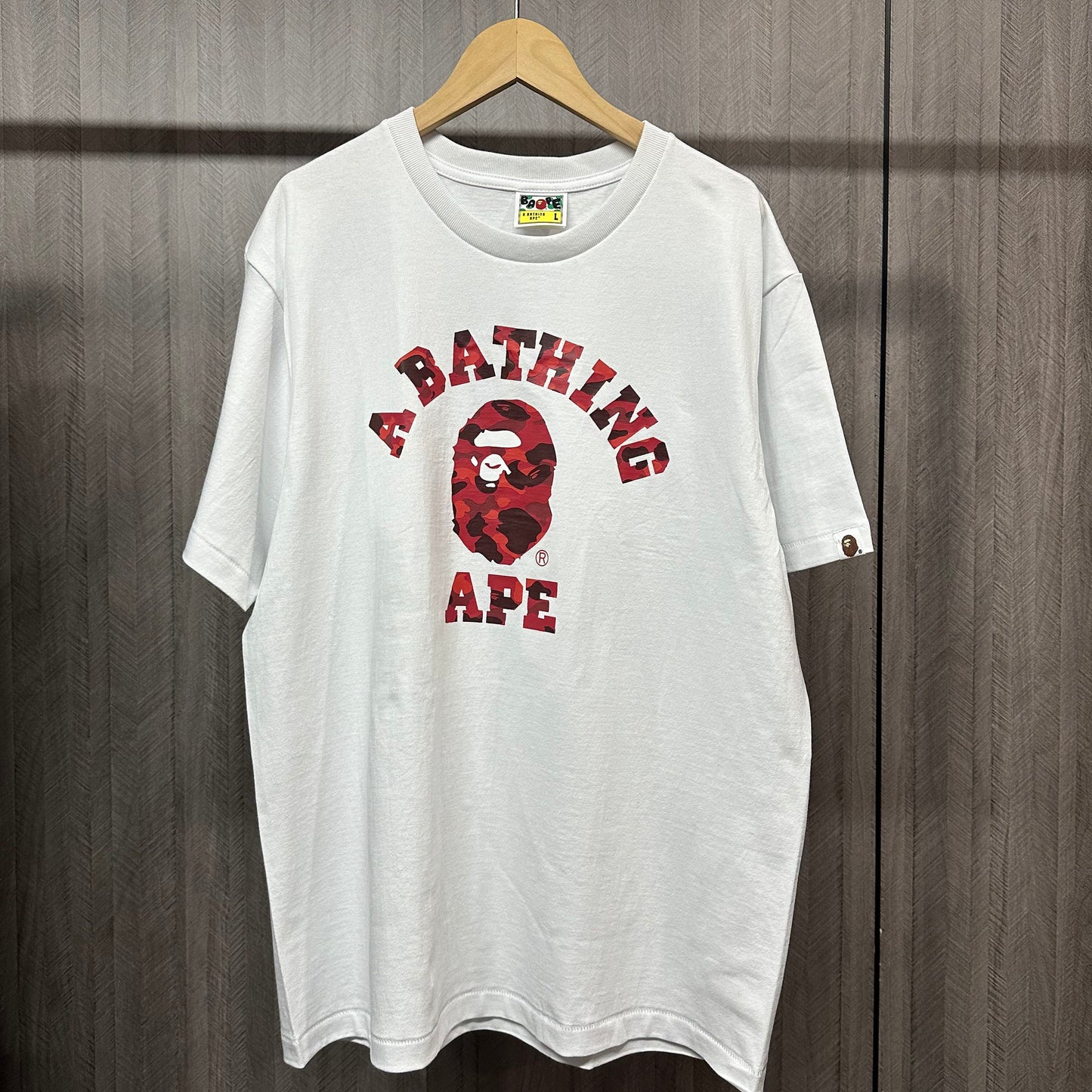 White red camo Ape Head graphic T-shirt front view