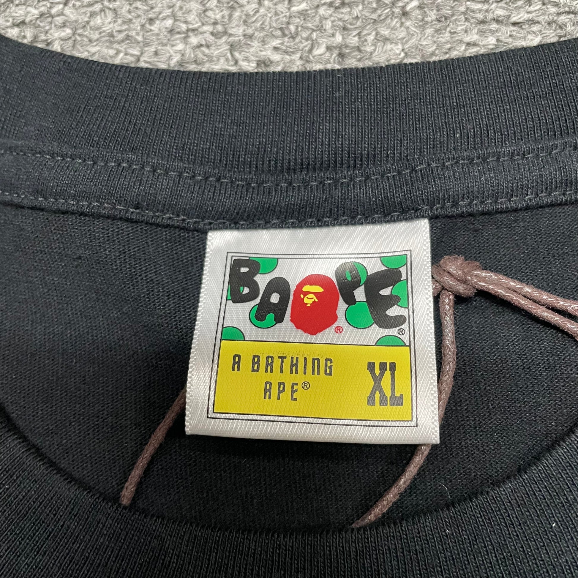 BAPE neck label detail on black Space Camo By Bathing Ape T-shirt