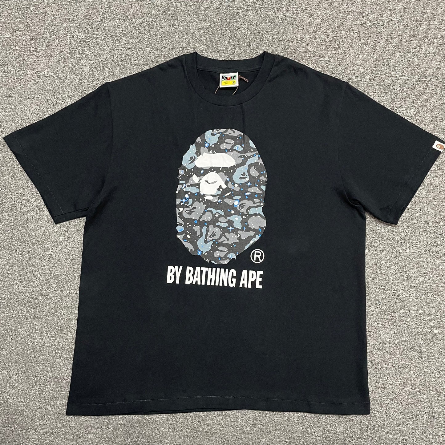 Black BAPE Space Camo By Bathing Ape T-shirt front view