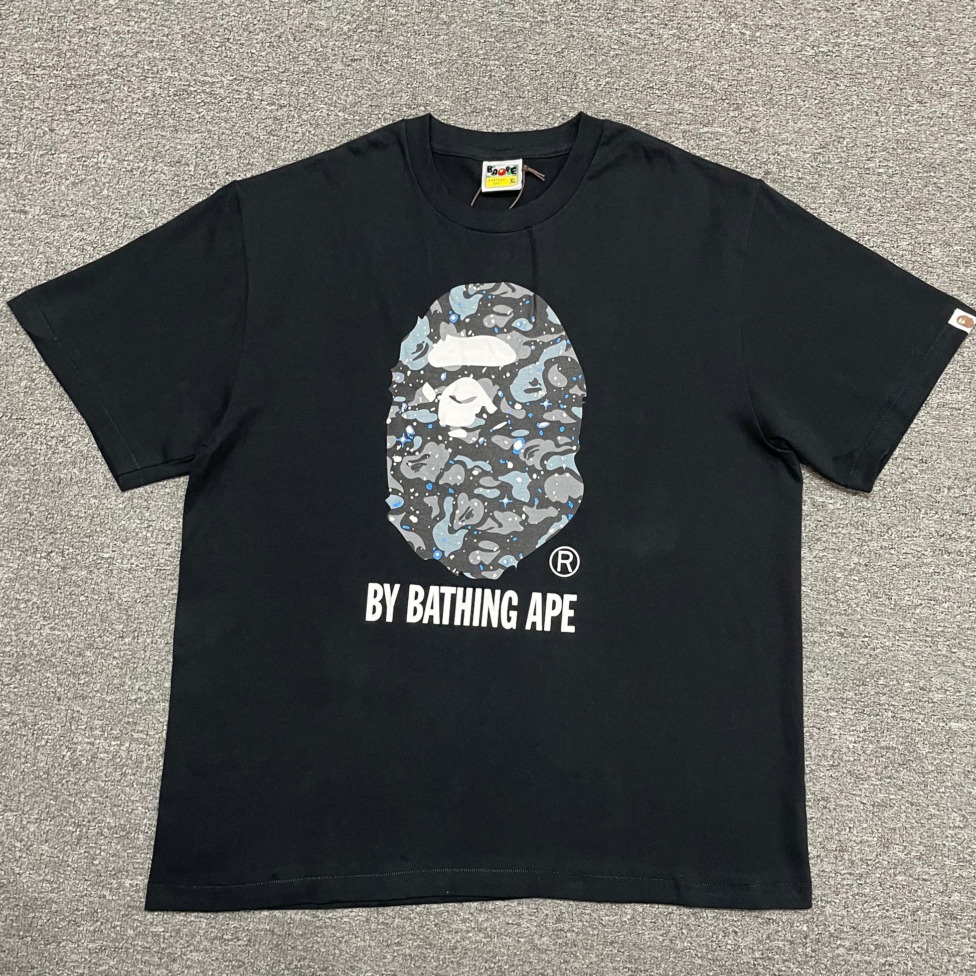 Black BAPE Space Camo By Bathing Ape T-shirt front view