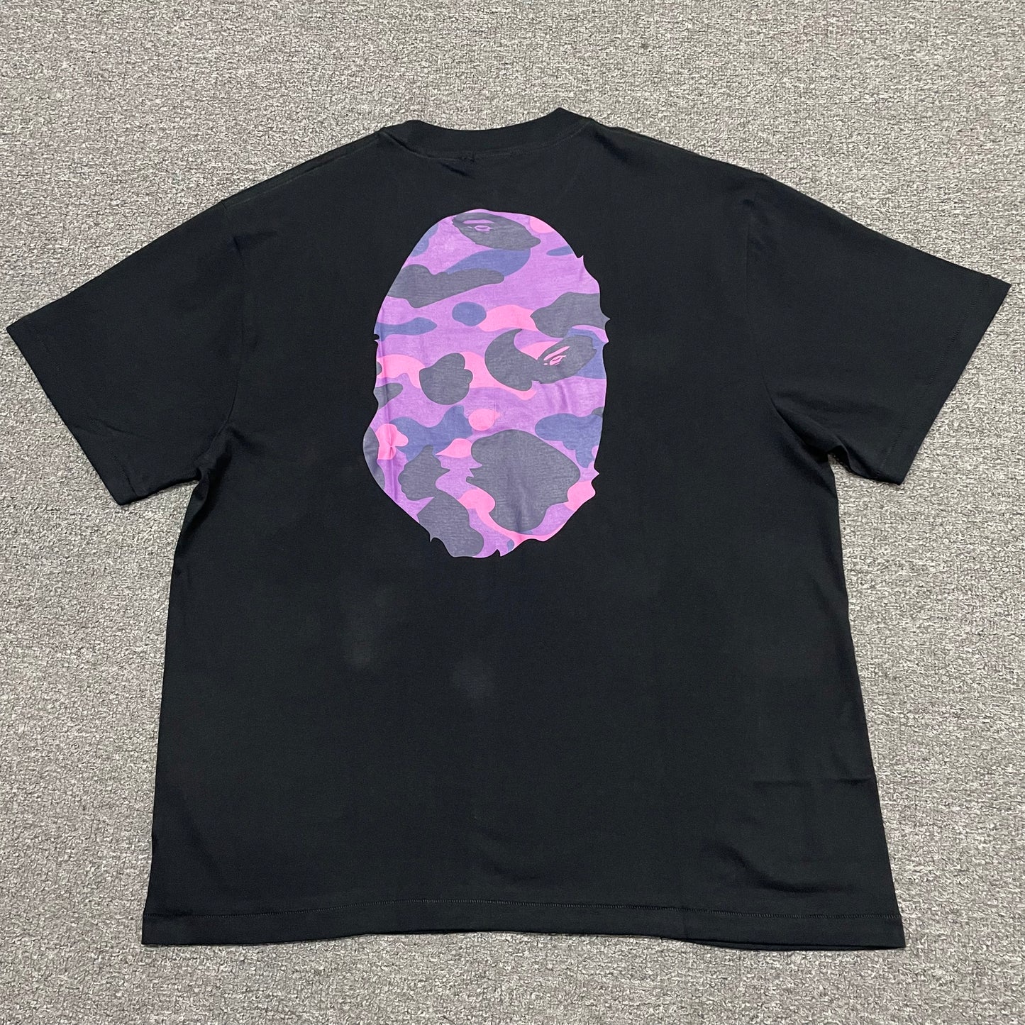 Back view of black BAPE Color Camo Big Ape Head T-shirt
