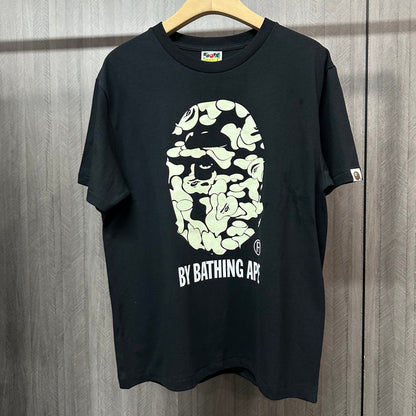 Black Sakura camo Ape Head graphic T-shirt front view