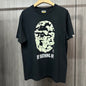 Black Sakura camo Ape Head graphic T-shirt front view