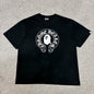 Black BAPE x Chrome Hearts Ape Head graphic T-shirt front view