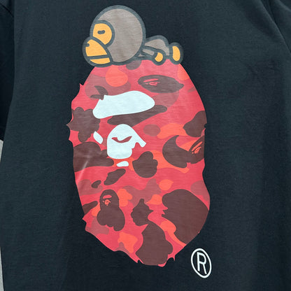Red camouflage Baby Milo and Big Ape front graphic detail