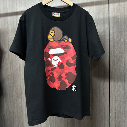 Black red camo Milo on Big Ape graphic T-shirt front view
