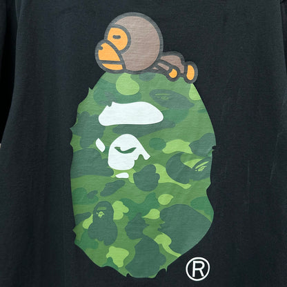 BAPE Green ABC camouflage Baby Milo and Big Ape graphic detail