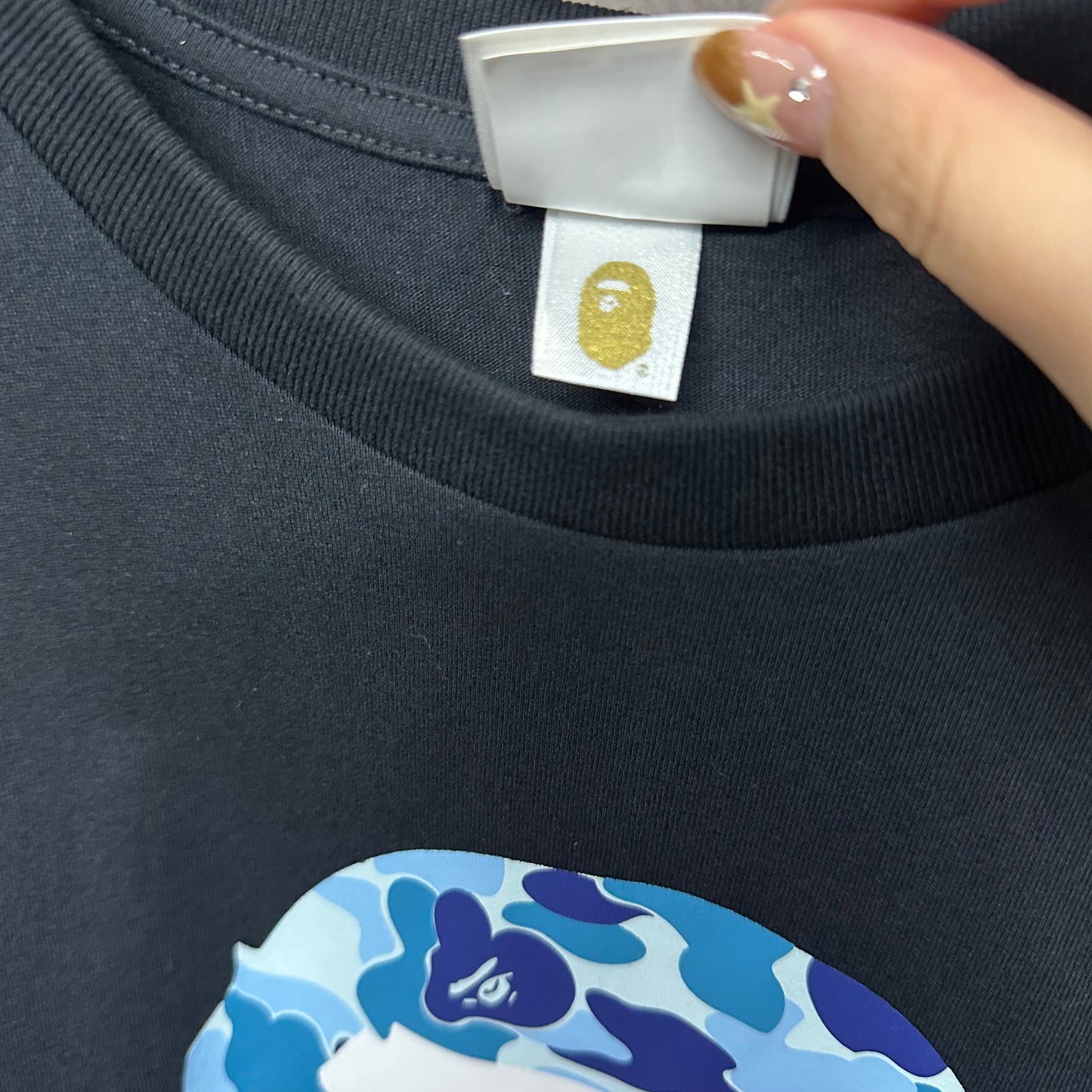 BAPE Graphic T-shirt crew neckline and woven neck label detail