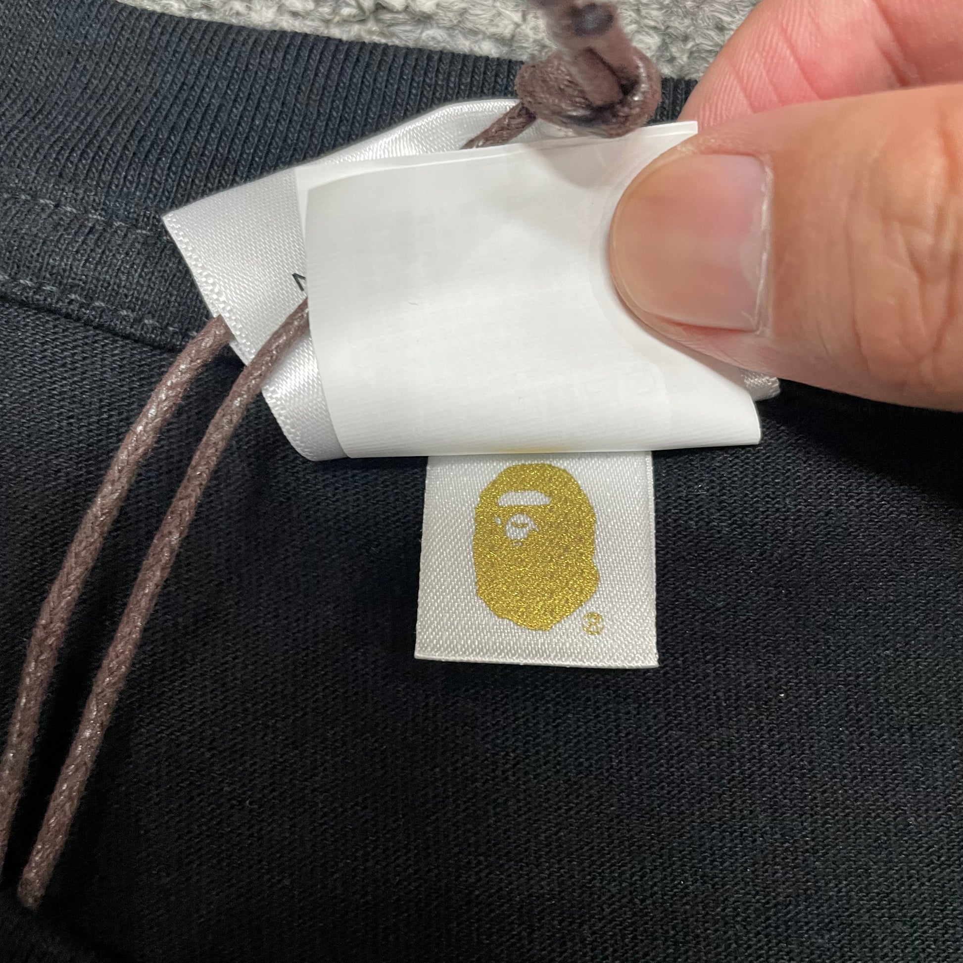 BAPE Crew neck T-shirt and woven neck label detail