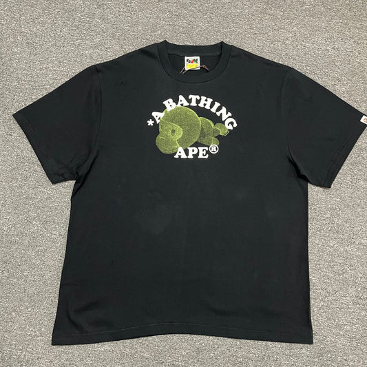 BAPE Black Boa College Ape graphic T-shirt front view