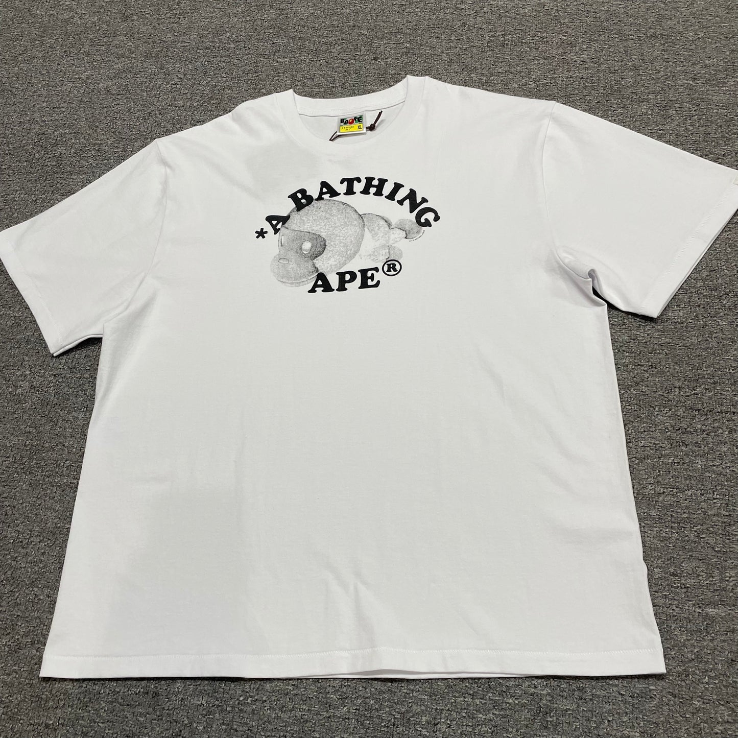 BAPE White Boa College Ape graphic T-shirt front view