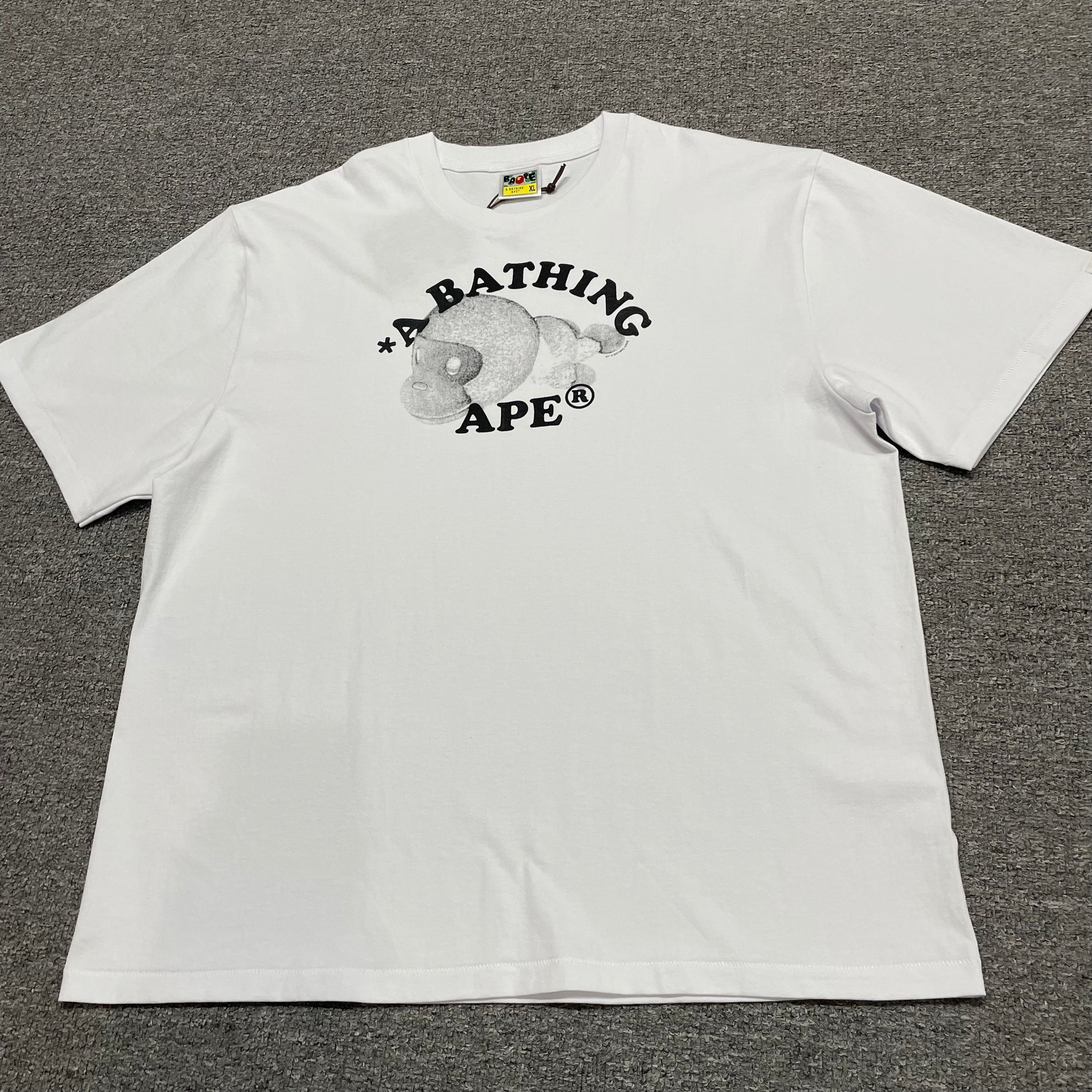 BAPE White Boa College Ape graphic T-shirt front view