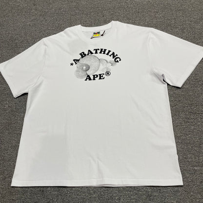 BAPE White Boa College Ape graphic T-shirt front view