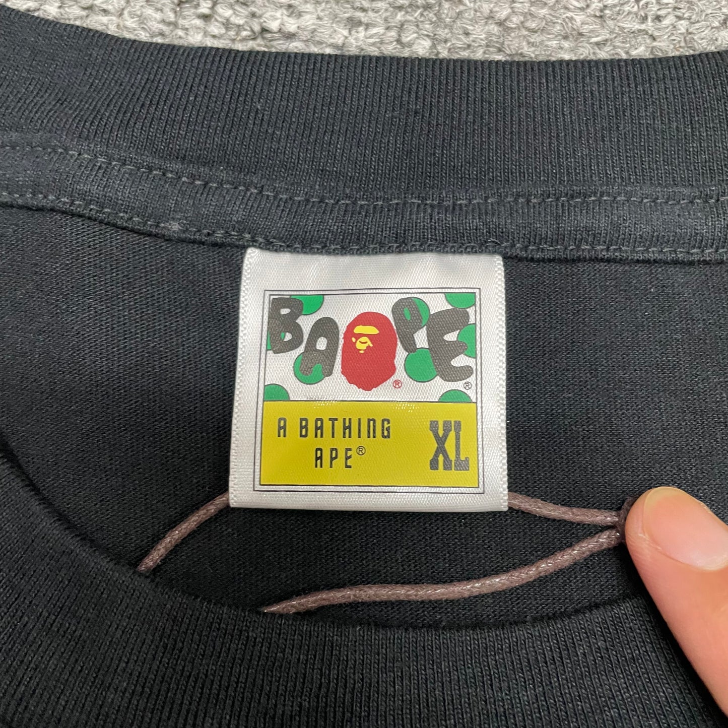 BAPE Crew neck T-shirt and woven neck label detail