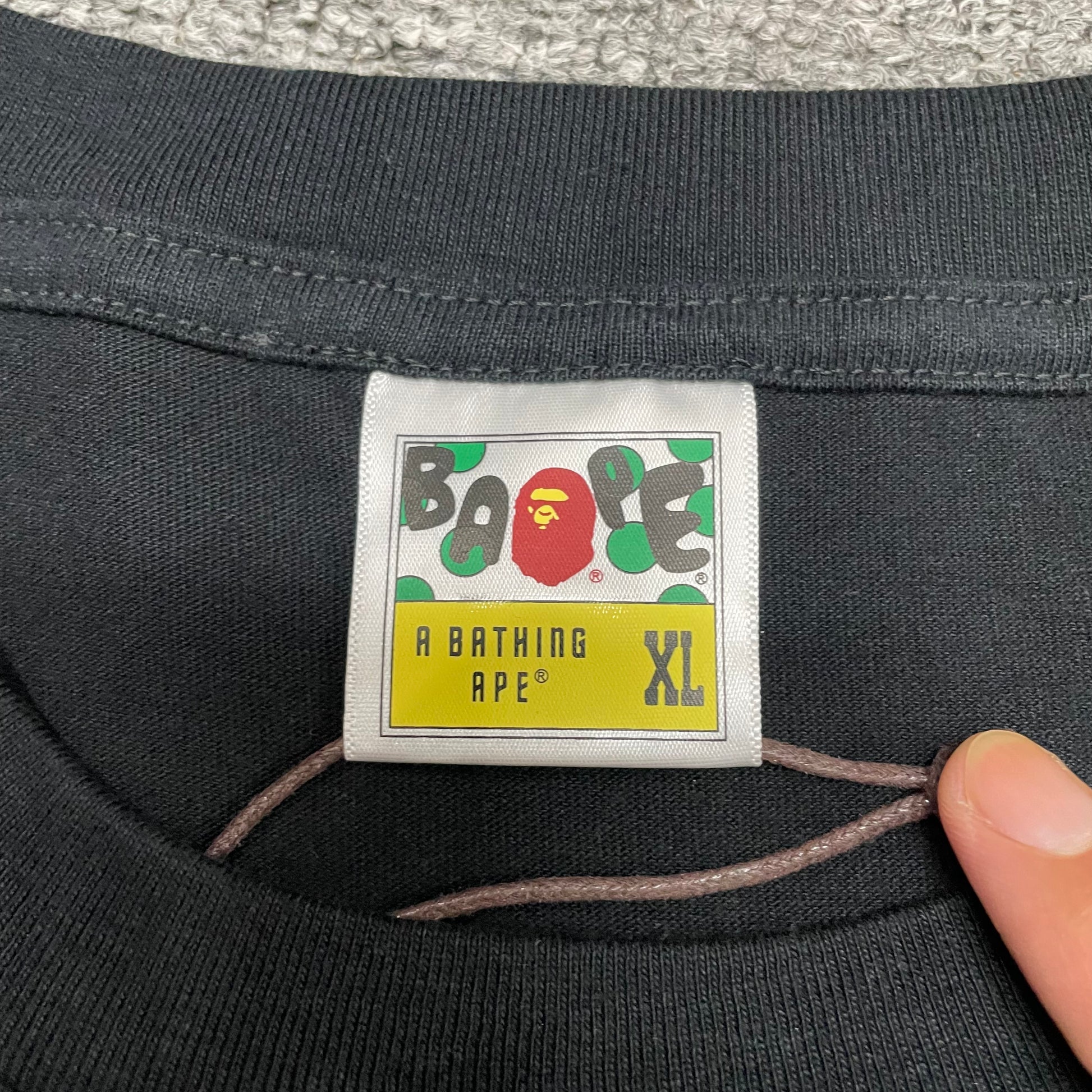 BAPE Crew neck T-shirt and woven neck label detail