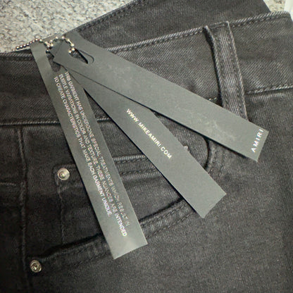 AMIRI MA Quad Appliqué Skinny Jeans Black Red
