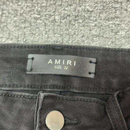 AMIRI MA Quad Appliqué Skinny Jeans Black Red