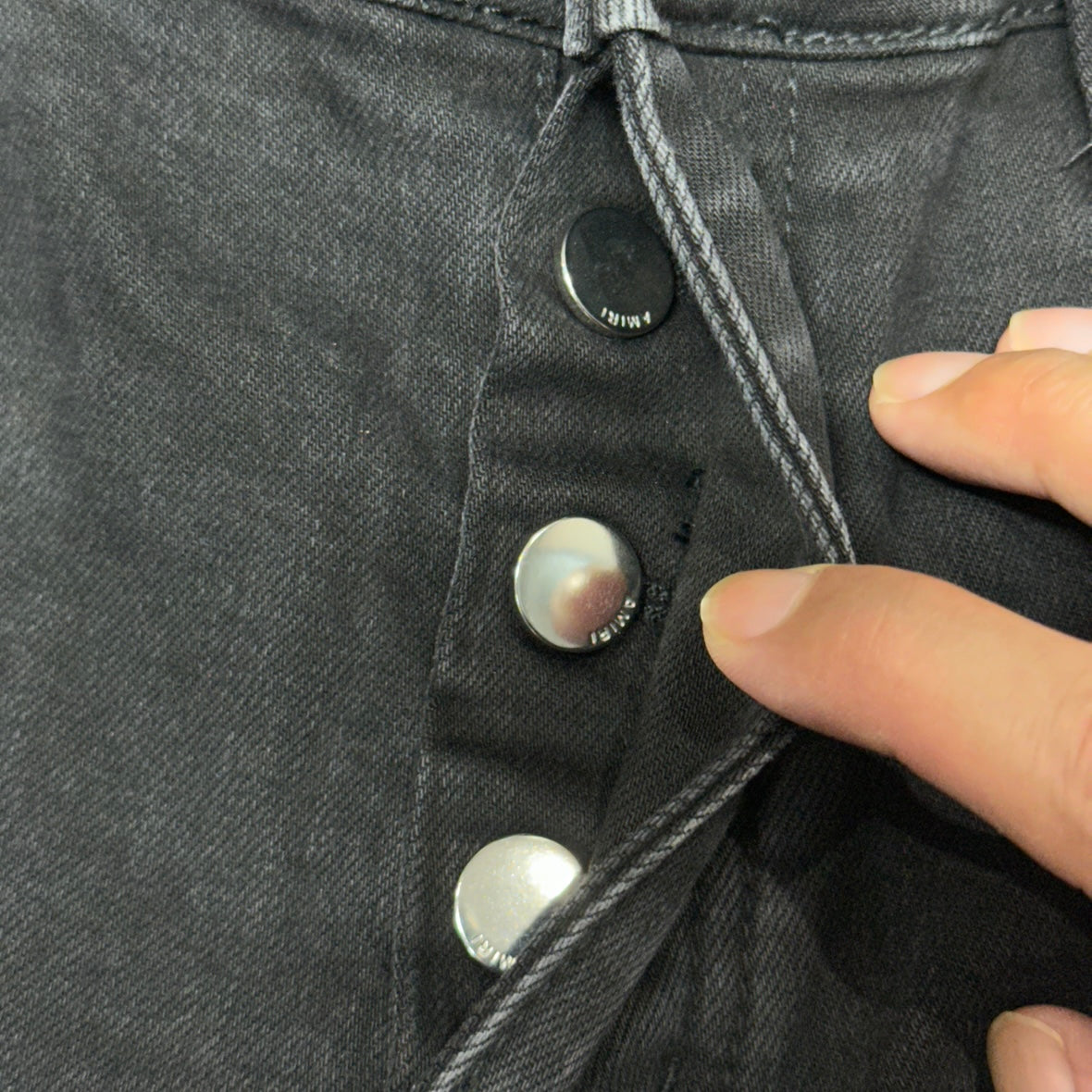 AMIRI MA Quad Appliqué Skinny Jeans Black Red