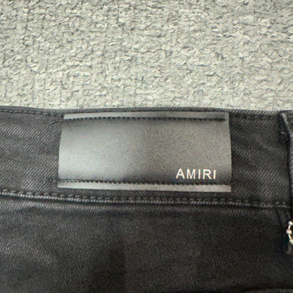AMIRI MA Quad Appliqué Skinny Jeans Black Red