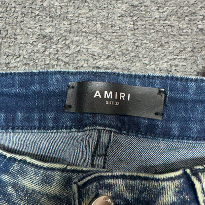 AMIRI Multicolor MA Quad Appliqué Distressed Jeans