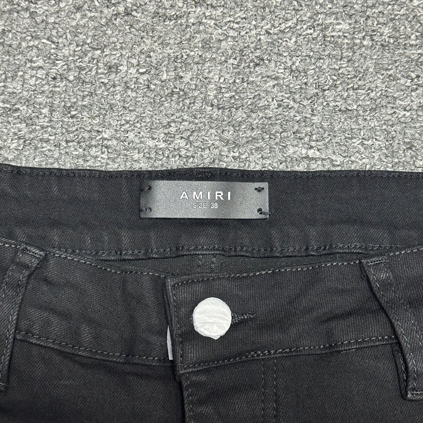 AMIRI Staggered Logo Skinny Jeans Black Gold