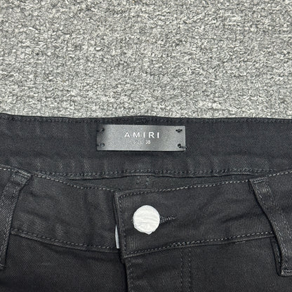 AMIRI Staggered Logo Skinny Jeans Black Gold