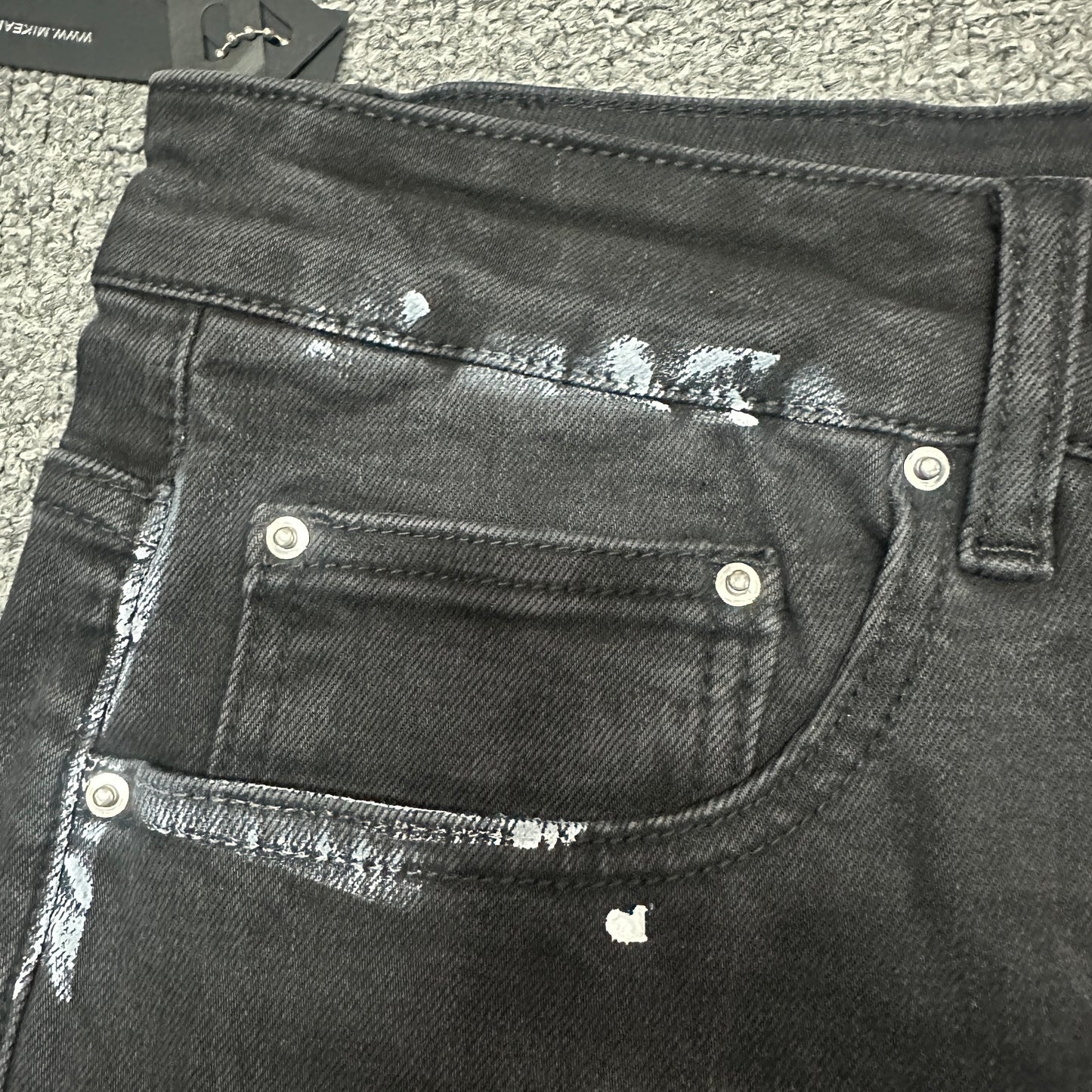 AMIRI Dice Patch Skinny Jeans Black