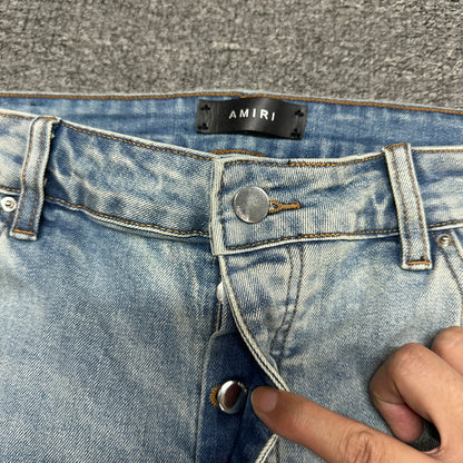 AMIRI Multicolor Icon Patch Jeans Light Indigo