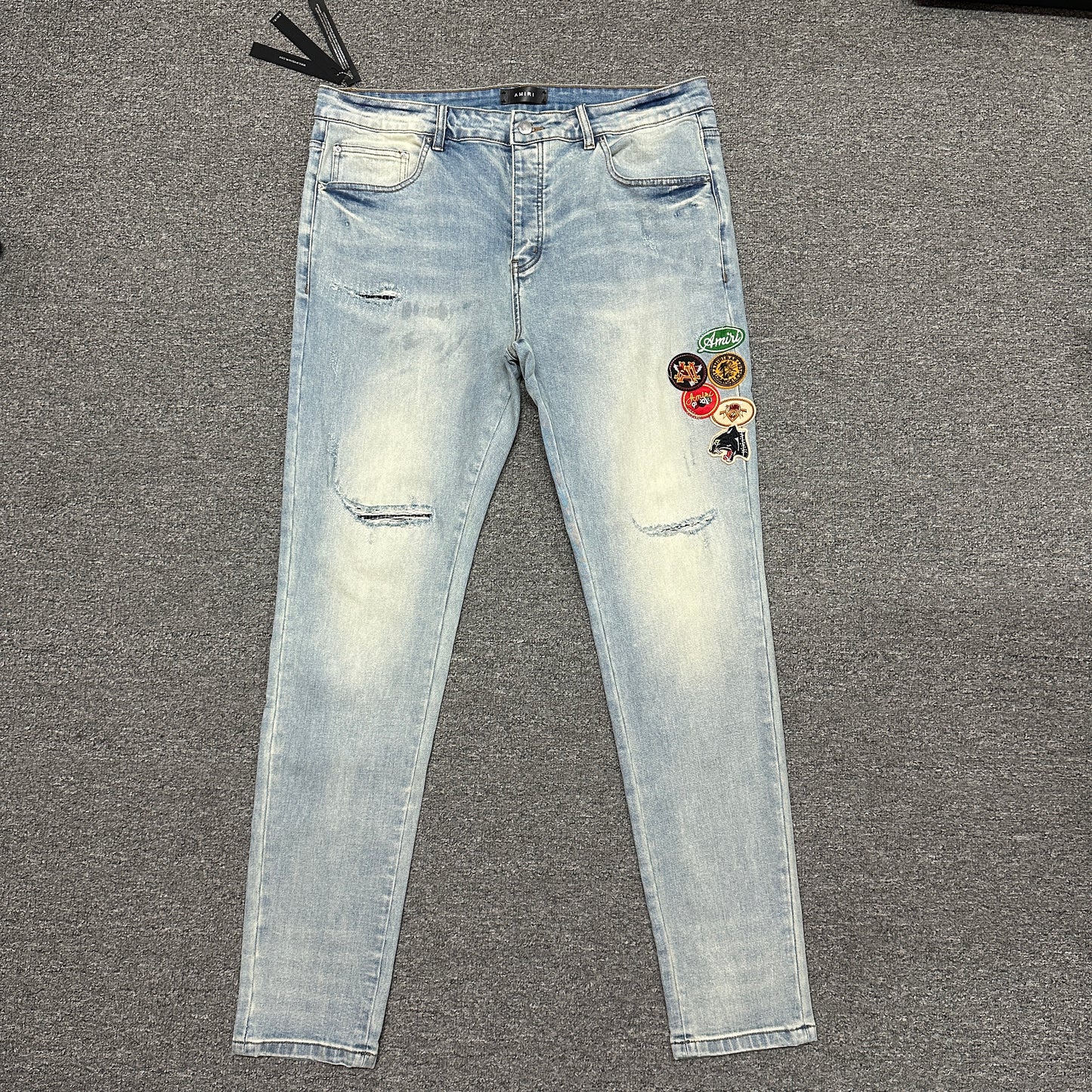 AMIRI Multicolor Icon Patch Jeans Light Indigo