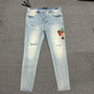 AMIRI Multicolor Icon Patch Jeans Light Indigo