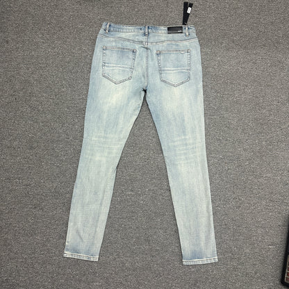 AMIRI Distressed Skinny Jeans Light Indigo