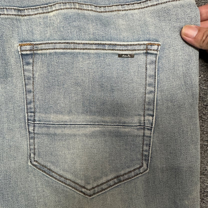 AMIRI Distressed Skinny Jeans Light Indigo