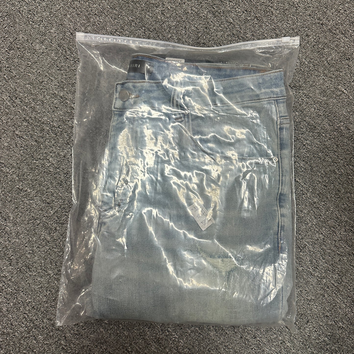 AMIRI Distressed Skinny Jeans Light Indigo