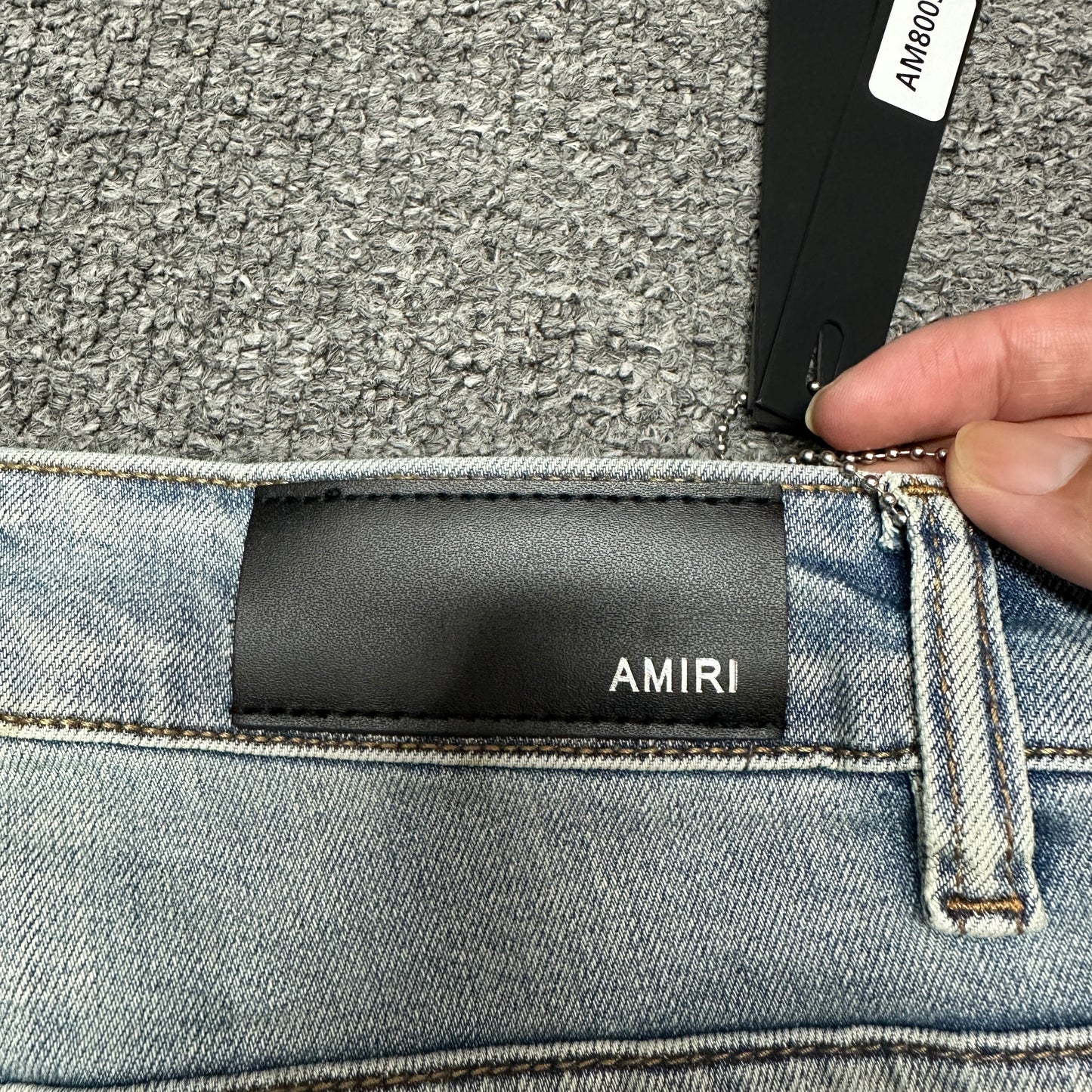 AMIRI Distressed Skinny Jeans Light Indigo