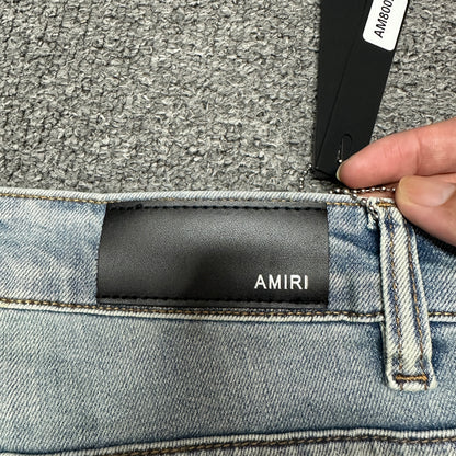 AMIRI Distressed Skinny Jeans Light Indigo