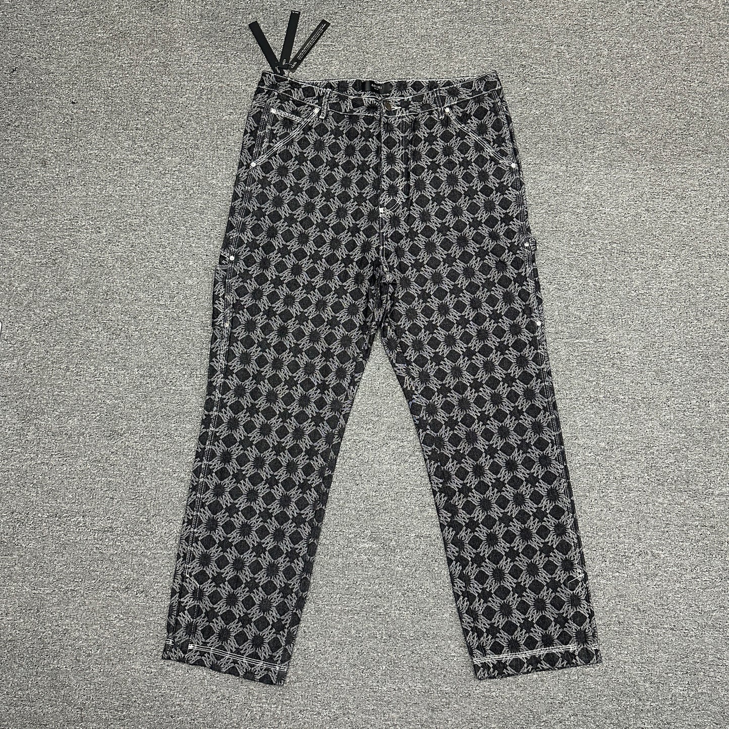 AMIRI MA Quad Jacquard Baggy Jeans Black Grey