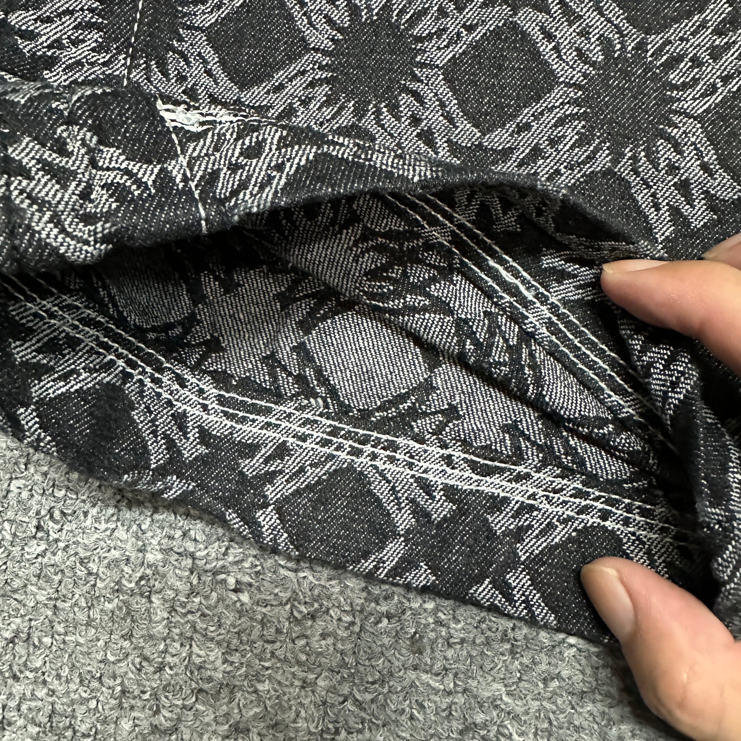AMIRI MA Quad Jacquard Baggy Jeans Black Grey