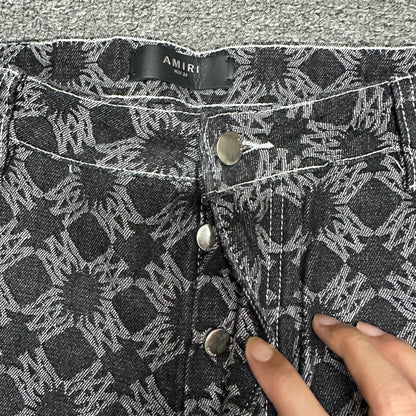 AMIRI MA Quad Jacquard Baggy Jeans Black Grey