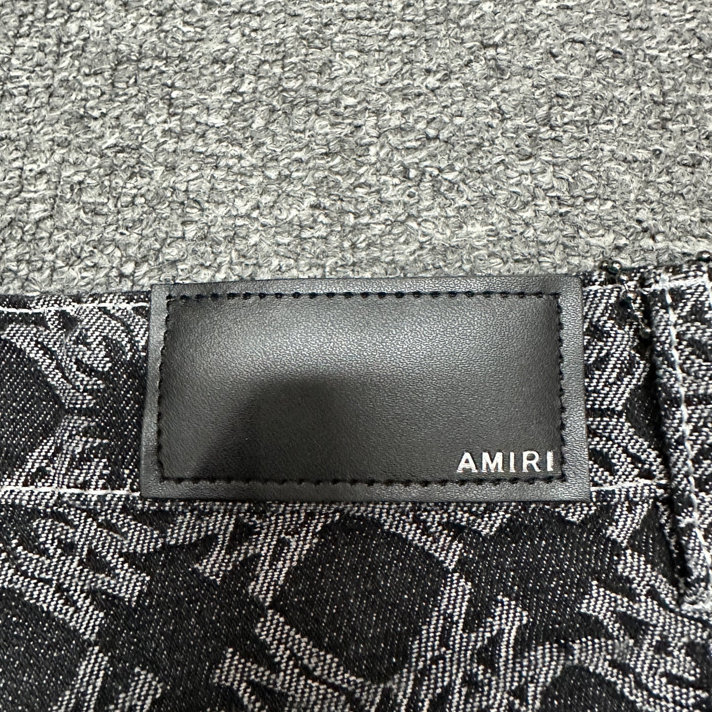 AMIRI MA Quad Jacquard Baggy Jeans Black Grey